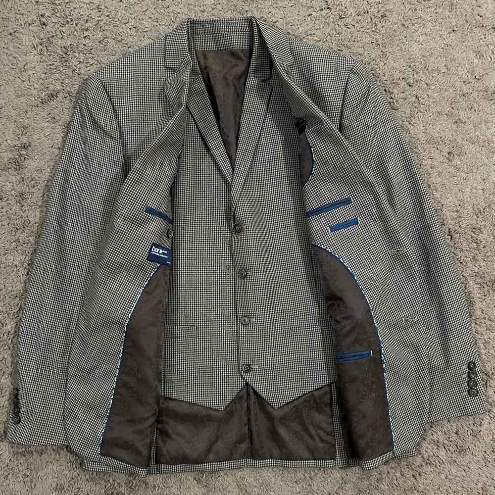 BAR III Men’s Patterned Carnaby Collection  Blazer & Vest SZ 42R